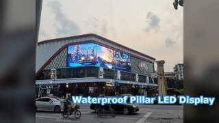 Publicidad al aire libre del pilar de la prenda impermeable de la pantalla LED IP65