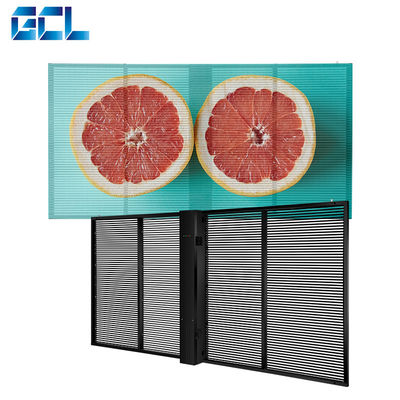 10000 horas de vida útil Display LED transparente a todo color para publicidad interior