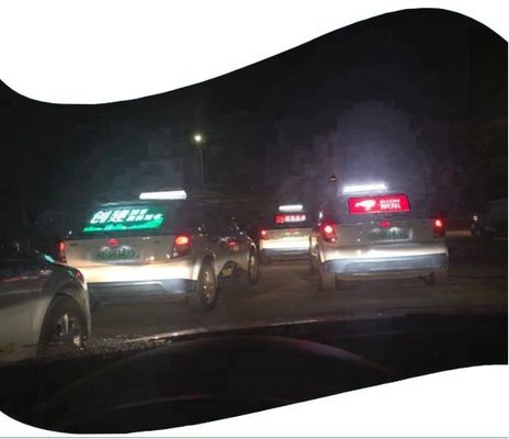 V140° Ángulo de visión Display LED de publicidad transparente de alta altura para la ventana trasera de los taxis y autobuses