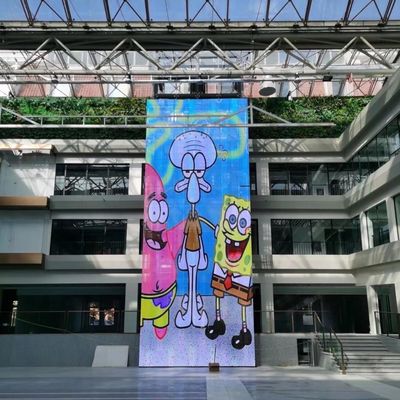 P10 LED Pared de vídeo transparente con ángulo de visión de 120 grados 10000 horas de vida útil