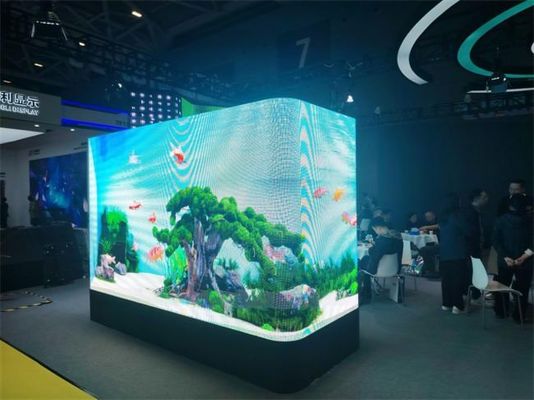 3D exterior en forma de L Curva de la esquina y ángulo derecho Solución P4 P5.7mm Led Display Screen Aluminio impermeable IP65 960*960mm Publicidad exterior LED Screen