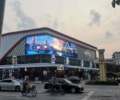 Edificio exterior curvado 3D Billboard Gran pantalla de vídeo LED Imagen de pantalla P3.9 pantalla de publicidad fija de pantalla exterior