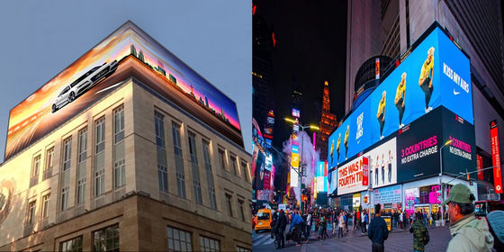 Edificio exterior curvado 3D Billboard Gran pantalla de vídeo LED Imagen de pantalla P3.9 pantalla de publicidad fija de pantalla exterior