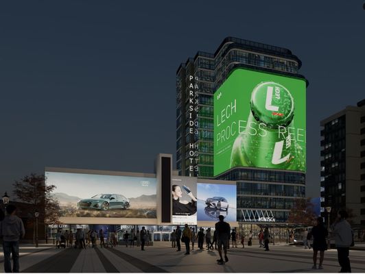 Display LED digital transparente de alto brillo P15.6mm IP65 500*1000mm